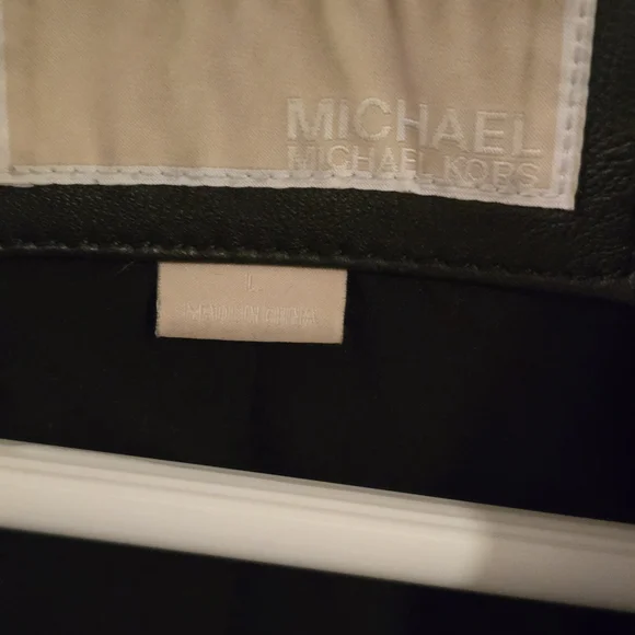 Michael Kors Black Genuine Leather Zip-Front Jacket – Size Large - EUC - Picture 5 of 6